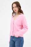 Kadın Hırka-Pembe İnci Düğmeli Tüylü Kadın Crop Hırka 24170-rulem