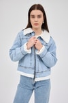 Kadın Jean Ceket-Buzkar İçi Kürklü Crop Jean Kadın Ceket 6010-rulem