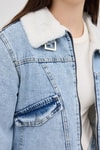 Kadın Jean Ceket-Buzkar İçi Kürklü Crop Jean Kadın Ceket 6010-rulem