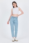 Kadın Jean Pantolon-Buzkar Yüksek Bel Mom Fit Jean Pantolon 1050-rulem