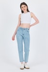 Kadın Jean Pantolon-Buzkar Yüksek Bel Mom Fit Jean Pantolon 1050-rulem
