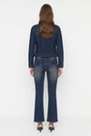 Kadın Jean Pantolon-Paça Kesik Taşlı Jean 3047-11 Tint Kahve -rulem