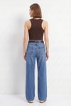 Kadın Jean Pantolon-Yan Cepli Palazzo Jean 3079-1 Mavi -rulem