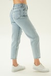 Kadın Jean Pantolon-Yırtık Detaylı Mom Jean 11123 Buz -rulem