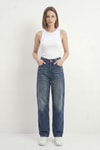 Kadın Jean Pantolon-Yüksek Bel Baggy Jean 1061 Tint Yeşil -rulem