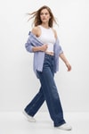 Kadın Jean Pantolon-Yüksek Bel Düz Paça Jean 5043 Tint Kahve -rulem