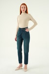 Kadın Jean Pantolon-Yüksek Bel Mom Jean 1063 Tint Yeşil -rulem