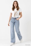 Kadın Jean/Denim-Kadın Jean Pantolon-Bol Paça Pantolon 1062 Buzkar-rulem