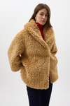 Kadın Kaban-Camel Çıt Çıtlı Peluş Kadın Kaban 8471-rulem
