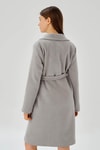 Kadın Kaban-Gri Belden Bağlamalı Kaşe Kaban 7218A-rulem