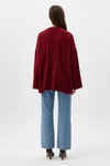 Kadın Kazak-Bordo Bisiklet Yaka Oversize Kadın Kazak 2450-rulem