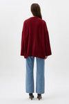 Kadın Kazak-Bordo Bisiklet Yaka Oversize Kadın Kazak 2450-rulem