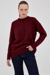 Kadın Kazak-Bordo Oversize Bisiklet Yaka Kadın Kazak 2345-rulem