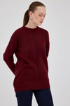 Kadın Kazak-Bordo Oversize Bisiklet Yaka Kadın Kazak 2345-rulem