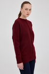 Kadın Kazak-Bordo Oversize Bisiklet Yaka Kadın Kazak 2345-rulem
