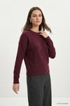 Kadın Kazak-Çiçek Nakış Kazak 70056 Bordo -rulem