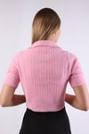Kadın Kazak-Polo Yaka Fitilli Kazak 24162 Pembe -rulem