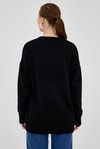 Kadın Kazak-Siyah Oversize Bisiklet Yaka Kadın Kazak 2345-rulem
