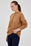 Kadın Kazak-Taba Oversize Bisiklet Yaka Kadın Kazak 2345-rulem
