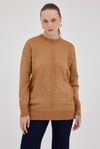 Kadın Kazak-Taba Oversize Bisiklet Yaka Kadın Kazak 2345-rulem