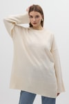 Kadın Kazak-Taş Bisiklet Yaka Oversize Kadın Kazak 2450-rulem