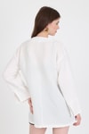 Kadın Kimono-Beyaz Keten Görümümlü %100 Pamuk İşlemeli Kimono 4811A-rulem