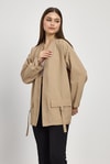 Kadın Kimono-Cep Detay Kimono 4194A Vizon -rulem