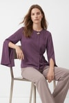 Kadın Kimono-Geniş Kollu Yandan Bağlamalı Broşlu Kimono 6085 Bordo -rulem