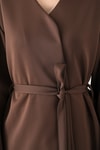 Kadın Kimono-Kuşaklı Geniş Kol Kimono 3068A Kahve -rulem