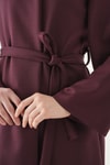 Kadın Kimono-Kuşaklı Geniş Kol Kimono 3068A Mürdüm -rulem