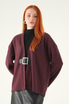 Kadın Kimono-Önden Kemerli Kimono 3123A Mürdüm -rulem