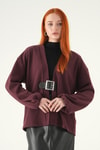 Kadın Kimono-Önden Kemerli Kimono 3123A Mürdüm -rulem