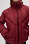 Kadın Mont-Bordo Oversize Dik Yaka Şişme Mont 4010-rulem