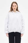 Kadın Pamuklu İçi Polarlı Oversize Yuvarlak Yakalı Karmelanj Sweatshirt 9152M