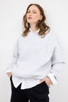 Kadın Pamuklu İçi Polarlı Oversize Yuvarlak Yakalı Karmelanj Sweatshirt 9152M