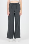 Kadın Pantolon-Antrasit Pamuklu Bel Lastikli Wide Leg/Bol Paça Pantolon 4754A-rulem