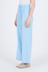 Kadın Pantolon-Bebe Mavi %100 Pamuk Müslin Palazzo/Bol Paça Pantolon 8056A-rulem