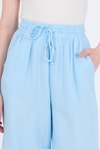Kadın Pantolon-Bebe Mavi %100 Pamuk Müslin Palazzo/Bol Paça Pantolon 8056A-rulem