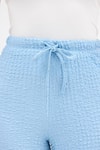 Kadın Pantolon-Bebe Mavi Geniş Paça Dökümlü Bürümcük Kumaş Pantolon 326-rulem