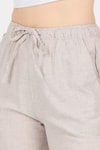 Kadın Pantolon-Bej Pamuklu Bel Lastikli Wide Leg/Bol Paça Pantolon 4754A-rulem