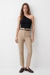 Kadın Pantolon-Bel V Kesim Kemerli Pantolon 8404A Camel -rulem