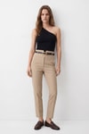 Kadın Pantolon-Bel V Kesim Kemerli Pantolon 8404A Camel -rulem