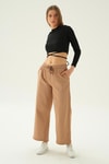 Kadın Pantolon-Bol Paça Pantolon 4760 Camel -rulem