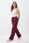 Kadın Pantolon-Bol Paça Pantolon 8612A Bordo -rulem