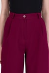 Kadın Pantolon-Bordo Pile Detaylı Palazzo Pantolon 4003A-rulem