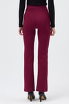 Kadın Pantolon-Bordo Straight/Düz Kesim Yüksek Bel Nervür Dikişli Örme Pantolon TCR-6873A-rulem