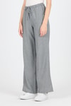 Kadın Pantolon-Gri Pamuklu Bel Lastikli Wide Leg/Bol Paça Pantolon 4754A-rulem