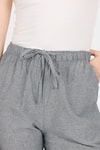 Kadın Pantolon-Gri Pamuklu Bel Lastikli Wide Leg/Bol Paça Pantolon 4754A-rulem
