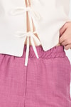 Kadın Pantolon-Gül Pamuklu Bel Lastikli Bol Paça Pantolon 4657-rulem