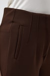 Kadın Pantolon-Kahverengi Geniş Paça Kadın Pantolon 5012-rulem